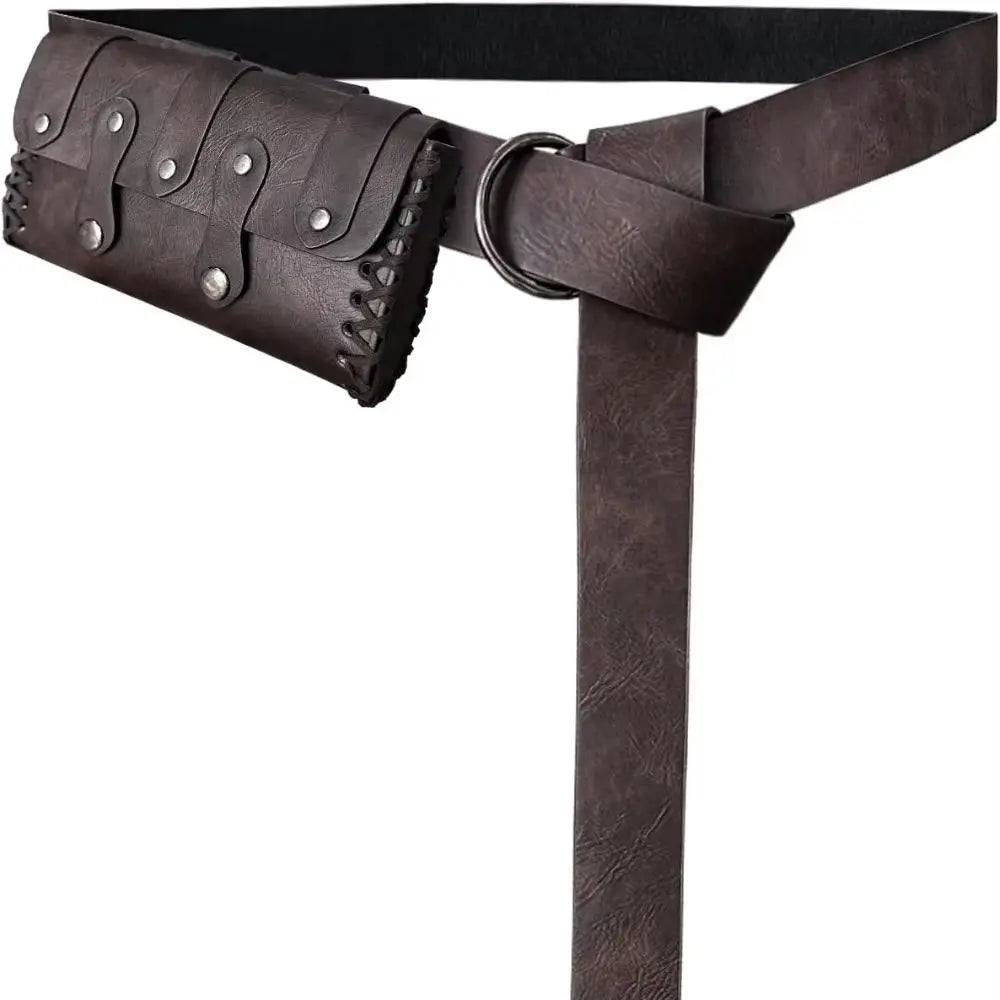 Viking Knight Retro Belt PU Synthetic Leather Copaly Printed Change Waist Pack Halloween Dress Up Belt Set Accessory