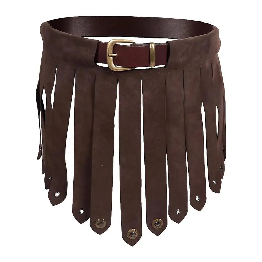 Viking Leather Skirt Halloween Costume Viking Medieval Skirt PU Leather Vintage Roman Gladiator Skirt Renaissance For Cosplay