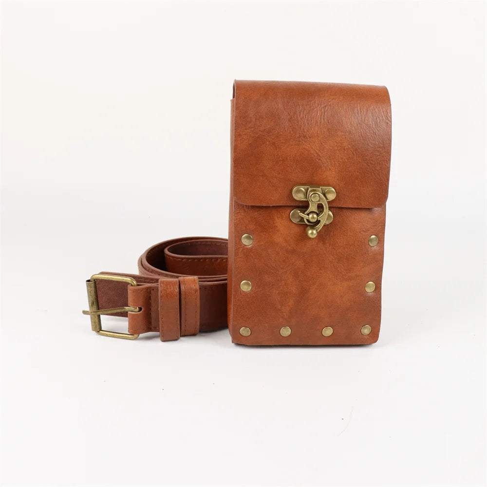 Viking Knight Cosplay Fantasy Belt Wasitbag Scabbard Medieval Renaissance Disguise Costume Accessories Adult Male  Props Belt