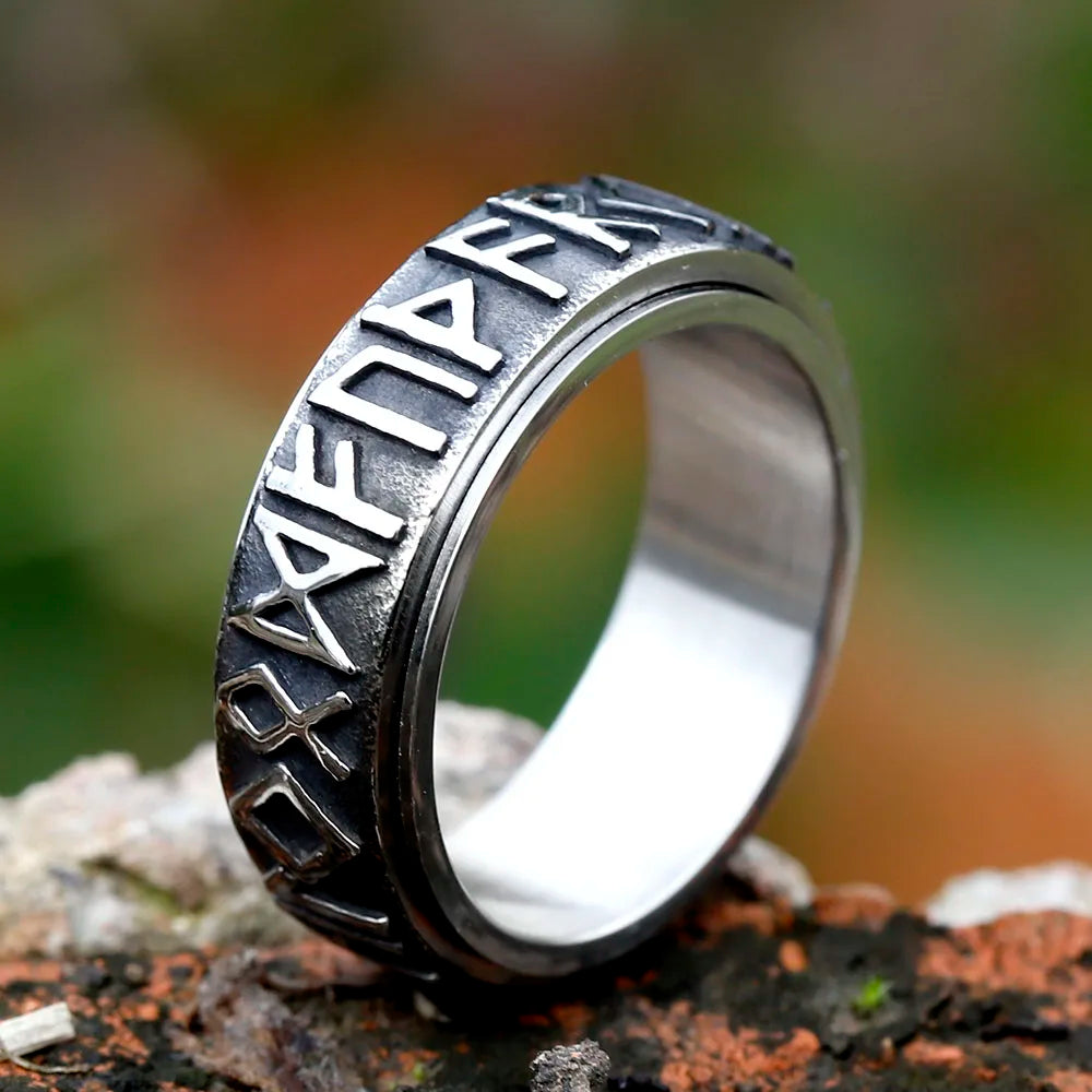 2022 Vintage Viking Rune Ring For Men Women retro 316L Stainless Steel Odin Nordic Rings Simple Amulet Jewelry Gift Wholesale
