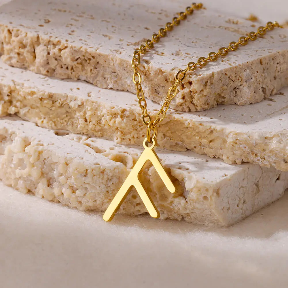 Viking Petite Rune Layering Necklace Elder Futhark Runes Feminine Delicate Norse Runic Pendants Minimalist Jewelry for Women