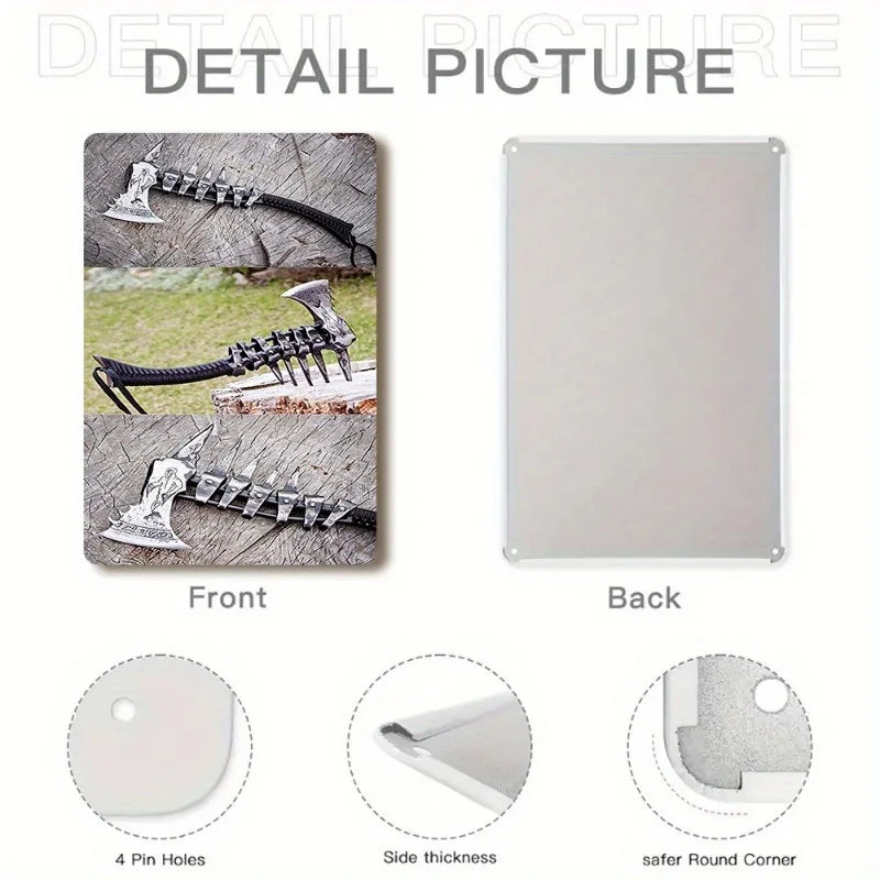 Hand-Forged Viking Axe Wall Art - High Carbon Steel Rustic Decor for Home, Bar, Cafe, Garage | Intricate Design