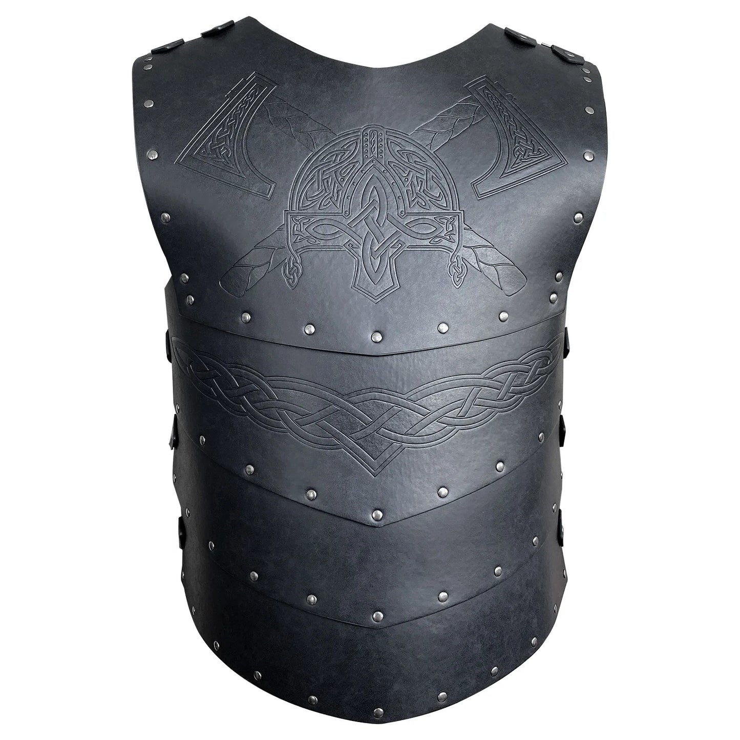 Medieval Victorian Warrior Armor Embossed Viking Costume PU Leather Knight Vest Chest Armor for Cosplay Larp Party Halloween