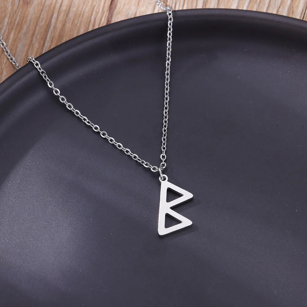 Viking Petite Rune Layering Necklace Elder Futhark Runes Feminine Delicate Norse Runic Pendants Minimalist Jewelry for Women