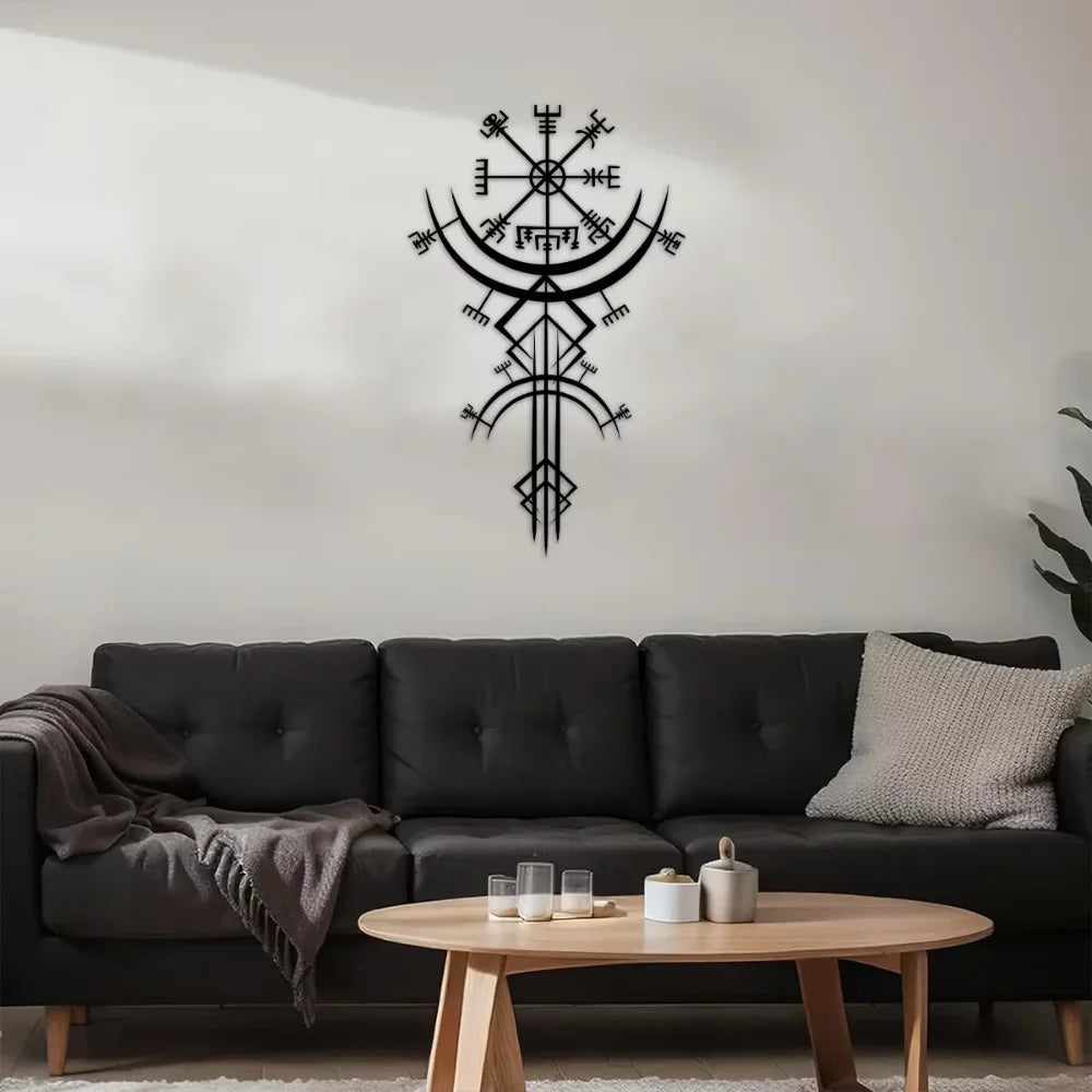 Unique Viking Rune Metal Wall Hanging Ideal For Home Decor Gift Bringing Mythological Inspiration To Your Personal Space