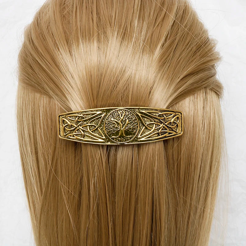 Viking Hairpin Nordic Celtics Knots Crown Vintage Metal Hair Barrettes Dragons Slide Hair Clip Women Hair Jewelry Accessorie