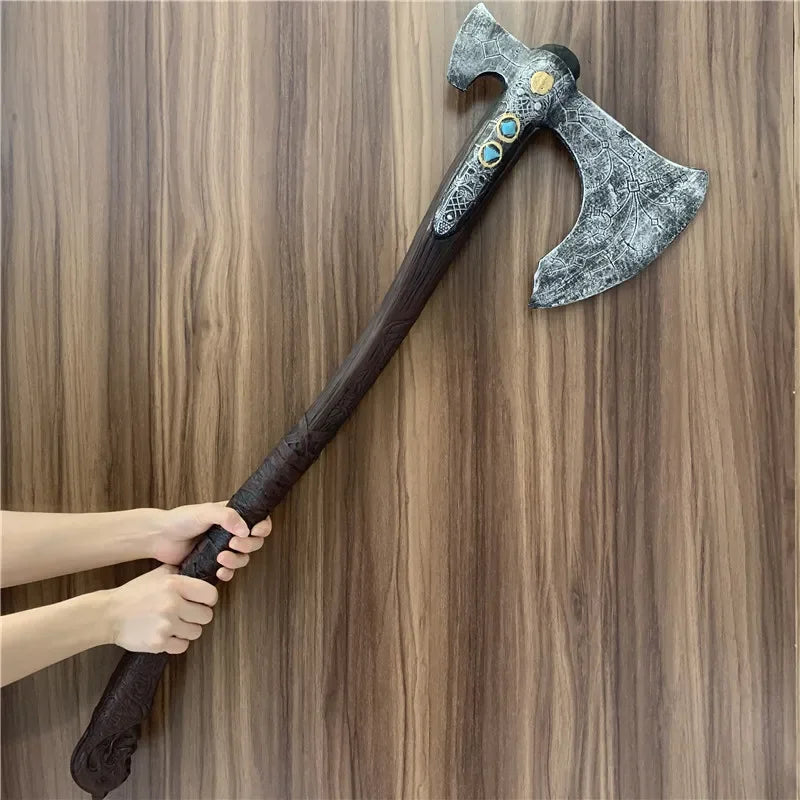 God of War 4 Axe Kratos Robber 1:1 Leviathan AXE Valin Viking Weapon Prop Role Play Gift Safety PU Big AXE Toy Halloween Cosplay
