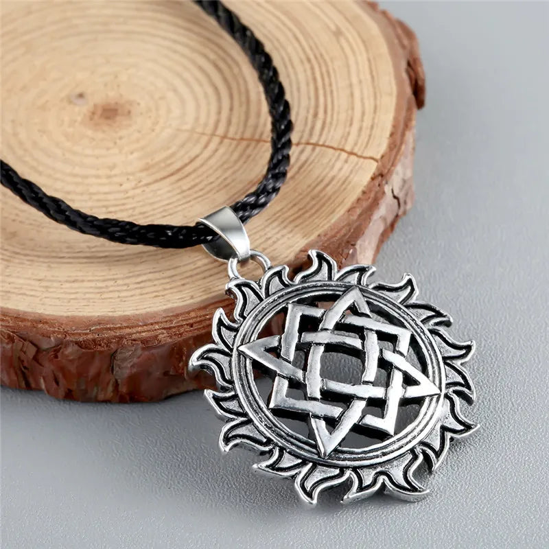 Viking Valknut Pendant Men's Necklace Women Round Pagan Religious Male Man Slavic  Steampunk Jewelry Tibetan Amulet
