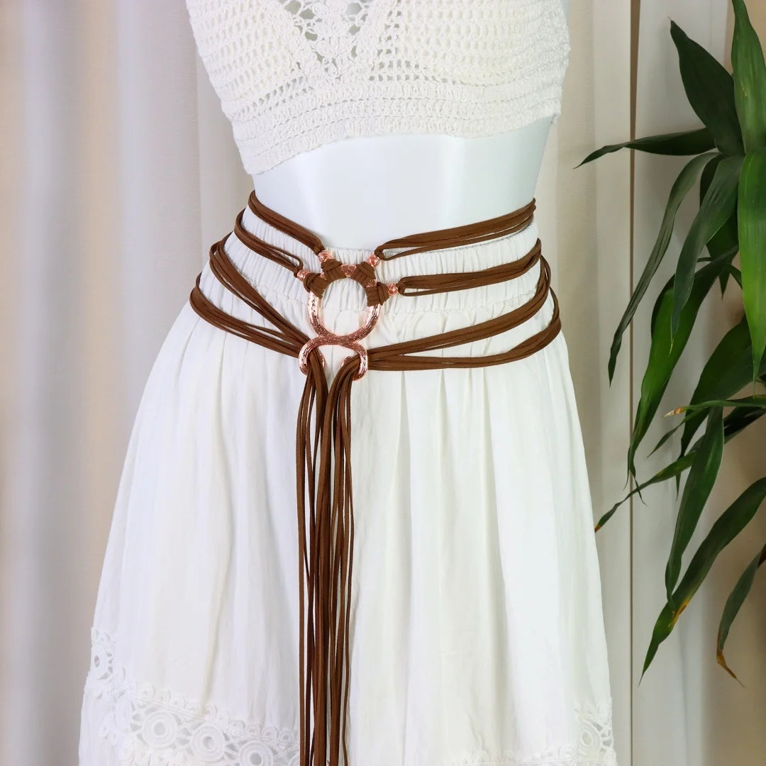 Viking Rope Belt - Viking Costume Women Medieval Belt with Troll Cross Witch Accessories Halloween Cosplay