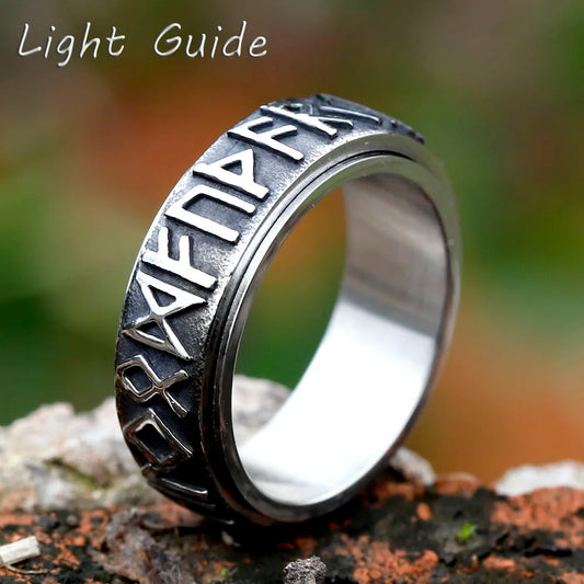 2022 Vintage Viking Rune Ring For Men Women retro 316L Stainless Steel Odin Nordic Rings Simple Amulet Jewelry Gift Wholesale