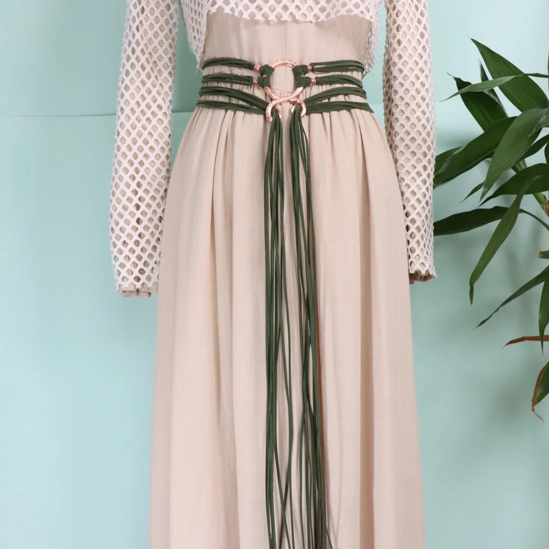 Viking Rope Belt - Viking Costume Women Medieval Belt with Troll Cross Witch Accessories Halloween Cosplay