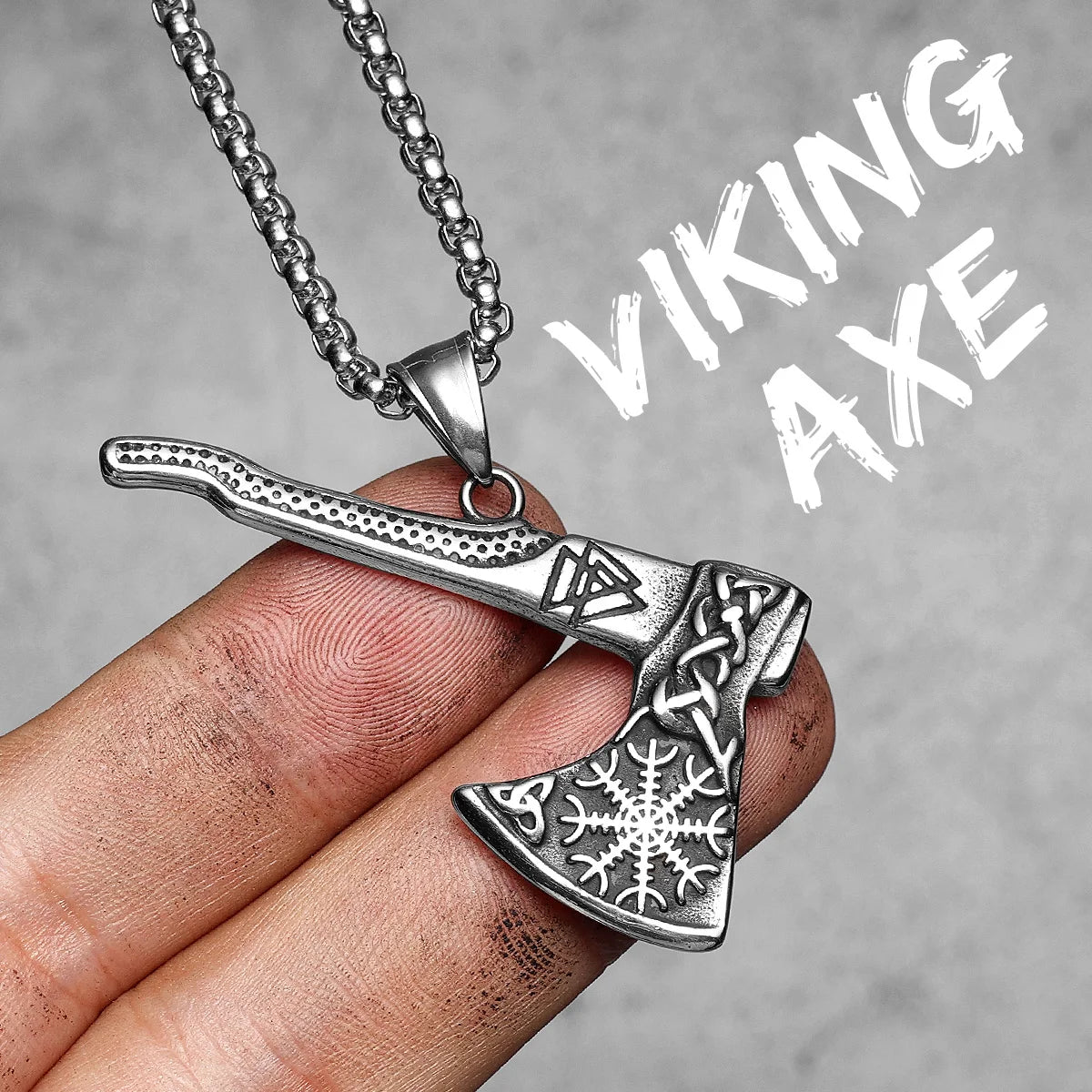 Viking Variety Weapons Men Pendant Necklace Stainless Steel Nordic Myth Chain Retro Rock Punk Rap for Friend Male Jewelry Gift