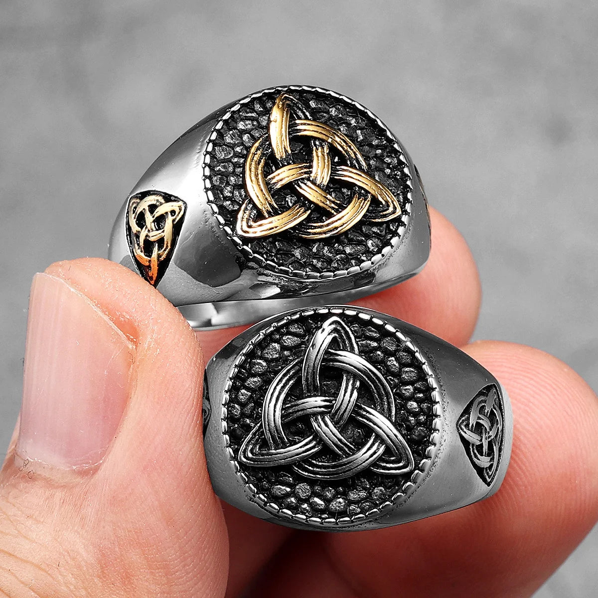 Viking Celtic Knot Stainless Steel Men Rings Punk New In For Male Women Fashion Jewelry Creativity Gift Wholesale Dropshiping