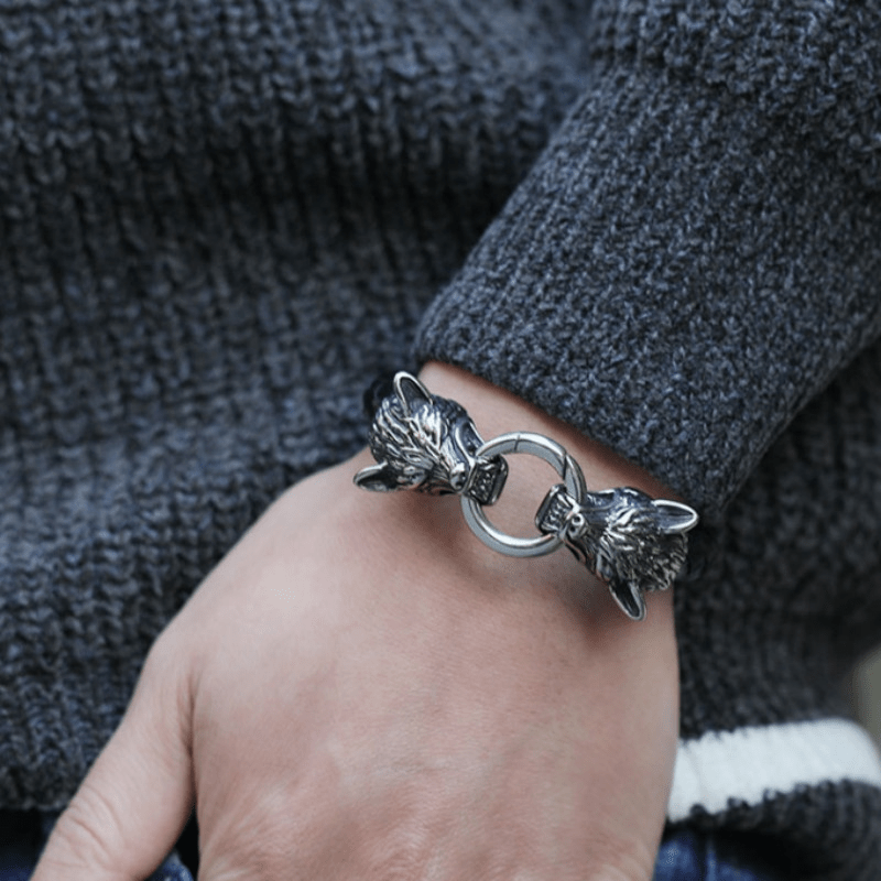 New High Quality Viking Leather Rope Bracelet Hip Hop Men Jewelry Punk Men Leather Fashion Men Amulet Bracelet Gift