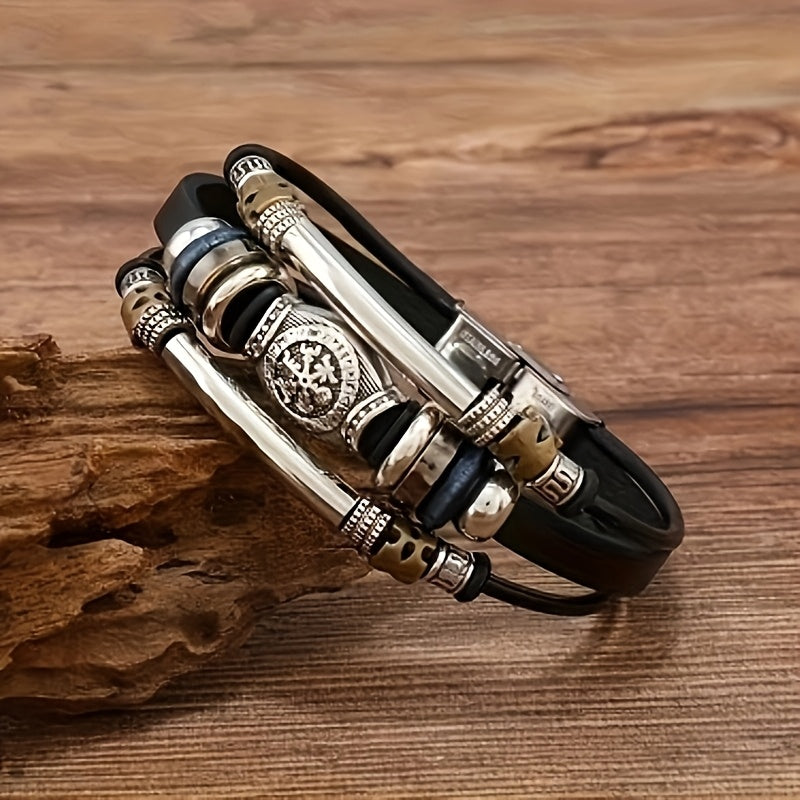 Vintage Viking Style Faux Leather Bracelet New Creative Men's Bracelet