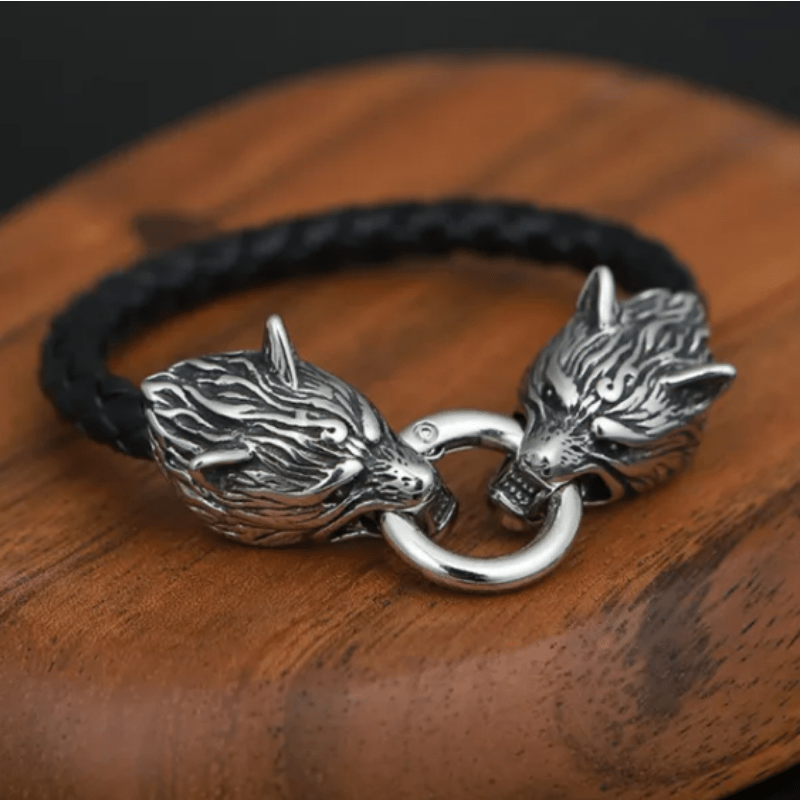 New High Quality Viking Leather Rope Bracelet Hip Hop Men Jewelry Punk Men Leather Fashion Men Amulet Bracelet Gift