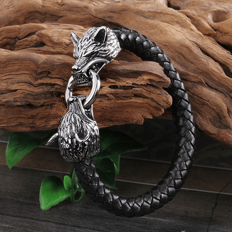 New High Quality Viking Leather Rope Bracelet Hip Hop Men Jewelry Punk Men Leather Fashion Men Amulet Bracelet Gift