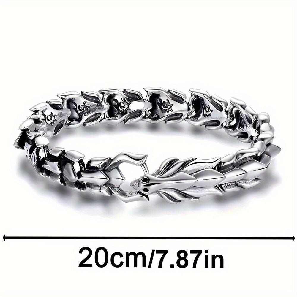 Viking Dragon Design Punk Cool Creative Bracelet, Men's Casual Leisure Fashion Jewelry Gift