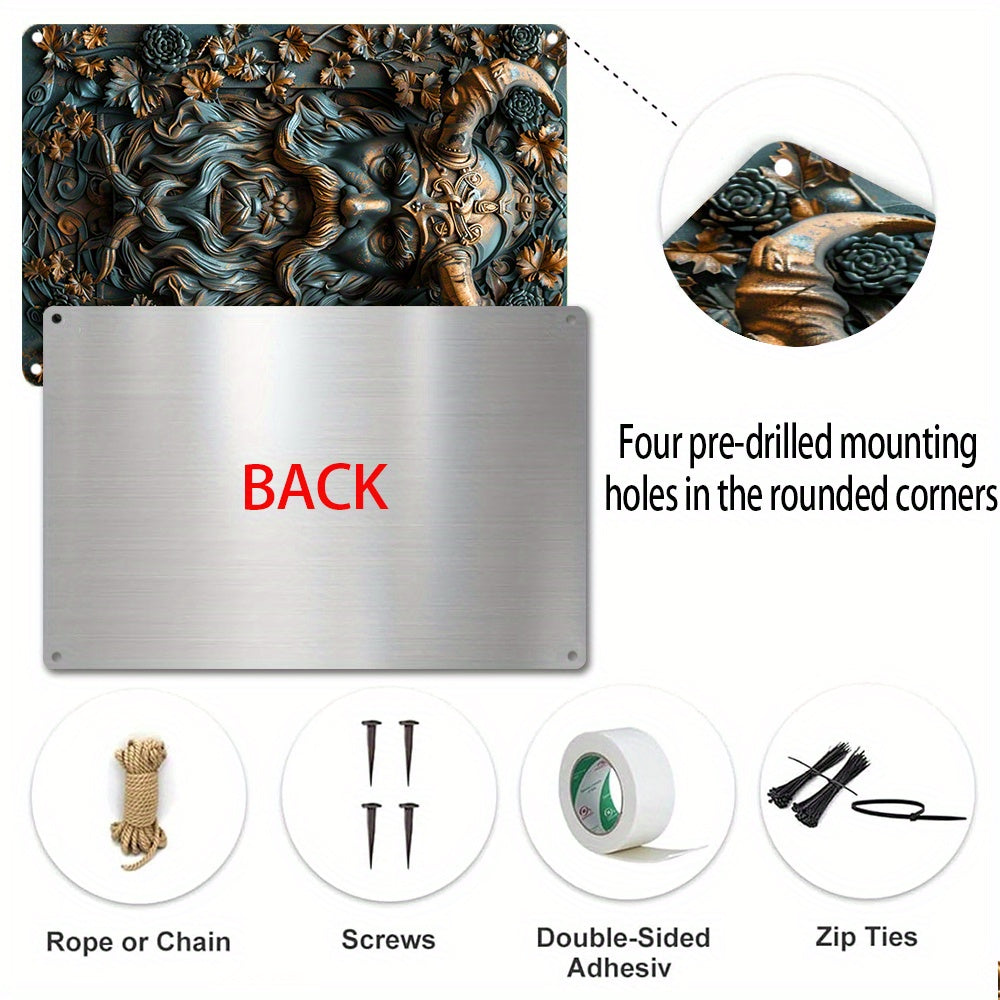 Viking Warrior 8x12 Inch (20x30cm) Aluminum Wall Art - 100% Aluminum Material, 32% Higher Bending Resistance, Safe Delivery with Durable Cardboard Packaging