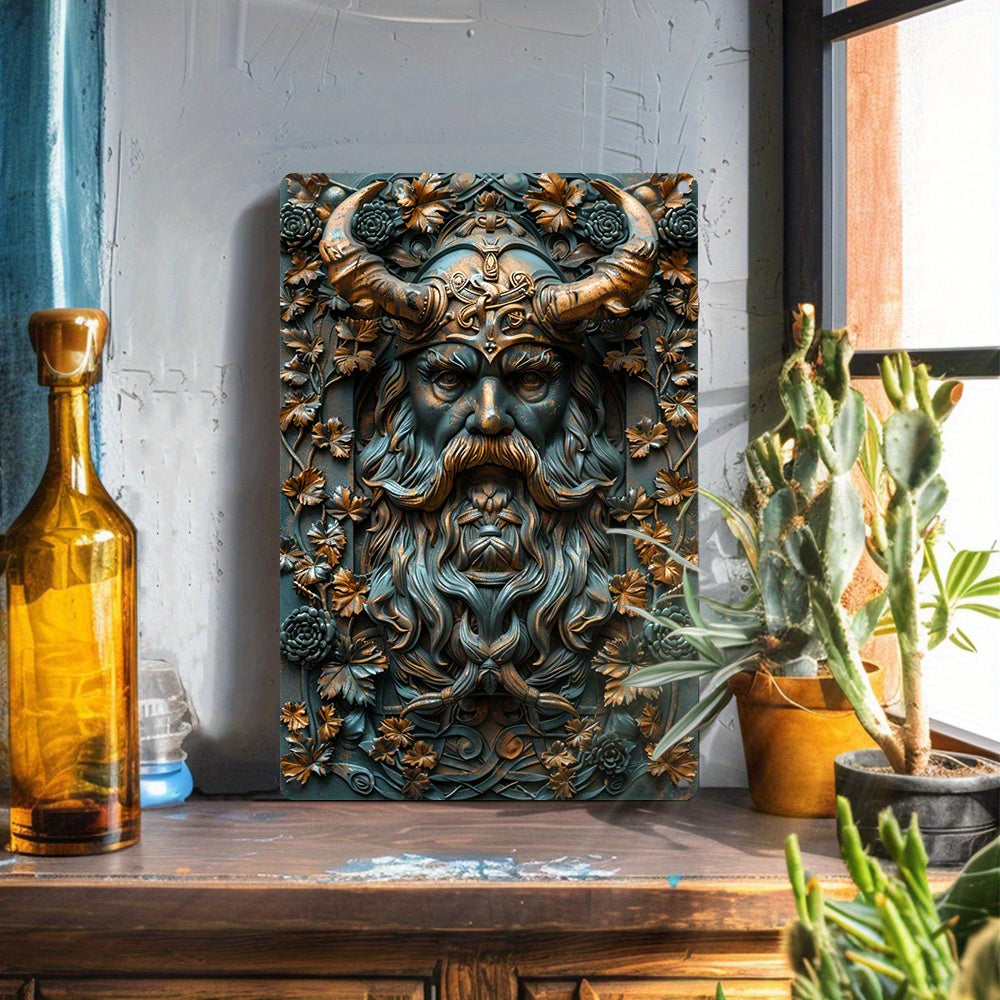 Viking Warrior 8x12 Inch (20x30cm) Aluminum Wall Art - 100% Aluminum Material, 32% Higher Bending Resistance, Safe Delivery with Durable Cardboard Packaging