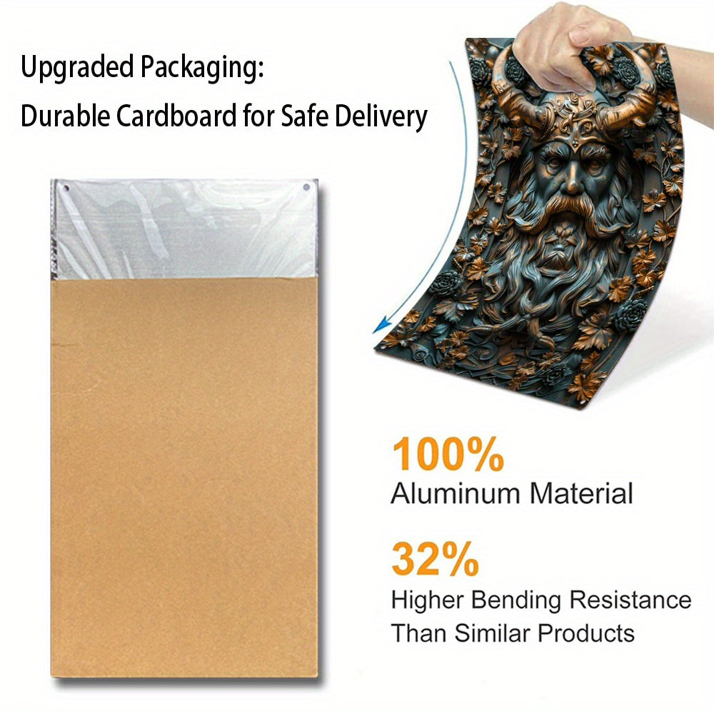 Viking Warrior 8x12 Inch (20x30cm) Aluminum Wall Art - 100% Aluminum Material, 32% Higher Bending Resistance, Safe Delivery with Durable Cardboard Packaging