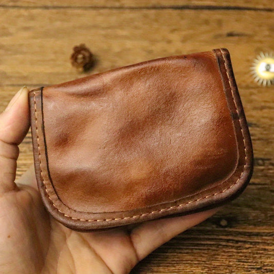 1pc Viking Style Handmade Genuine Leather Coin Purse, Vintage Small Card Holder Wallet for Men -  Handmade & Vintage Design - Genuine Leather - For Men - Suitable for Everyday Carry & Travel - Perfect Gift for History Buffs &