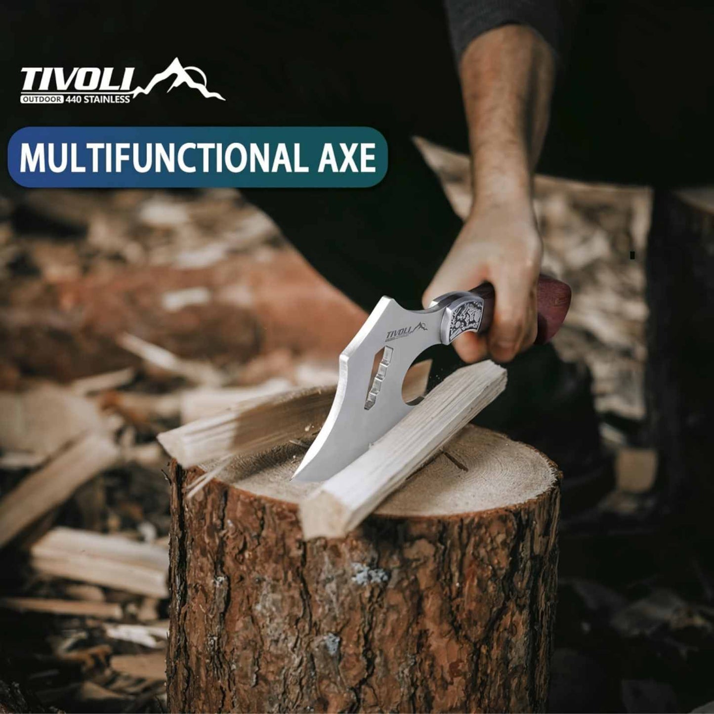 Hatchet Axe With Nylon Sheath, Camping Hatchet Viking Axe With Wood Handle, Portable Survival Axe With Gift Box Small Hatchet For Camping Outdoor Gardening