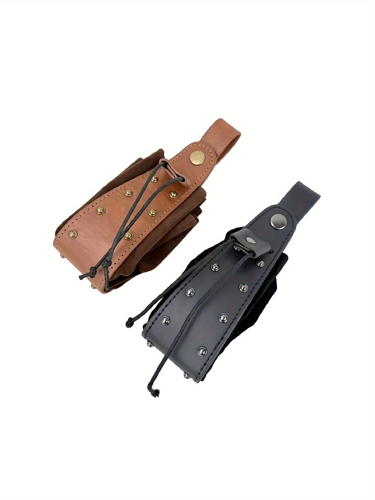 Medieval Viking Knight PU Leather Belt-Fedora Style Waist Bag - Adjustable Buckle Strap, Buckles & Buckler-Like Plate - Renaissance Faire, Viking Cosplay, Historical Costume Accessory (Unisex) - Durable PU Leather (Not Plate,