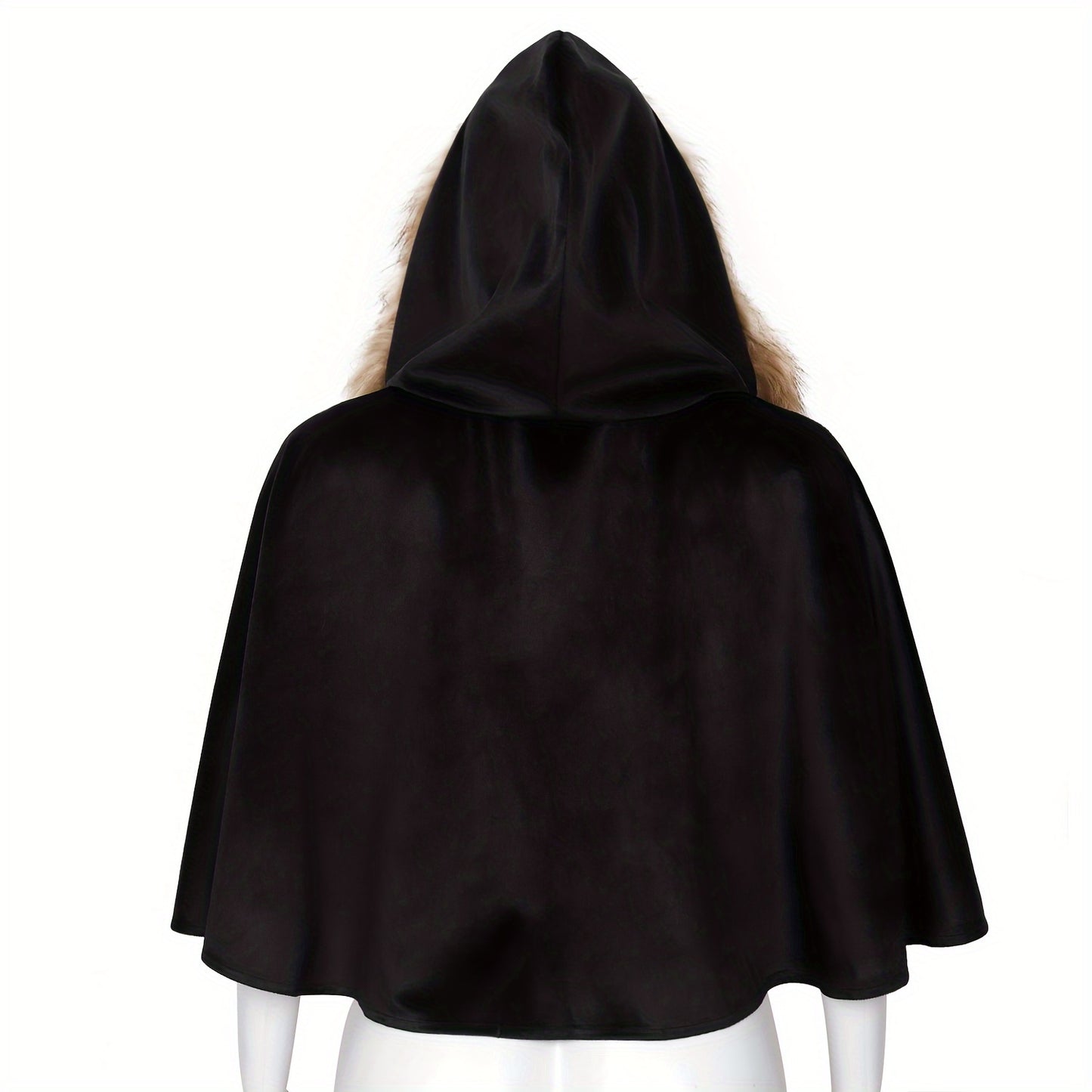 Fashionable Viking Hooded Cloak with Faux Fur Trim - Polyester Renaissance Cape for Halloween, Cosplay, and Christmas Costumes - L'VOW Medieval Style Hooded Cloak with Hand Wash or Professional Dry Clean Care Instructions