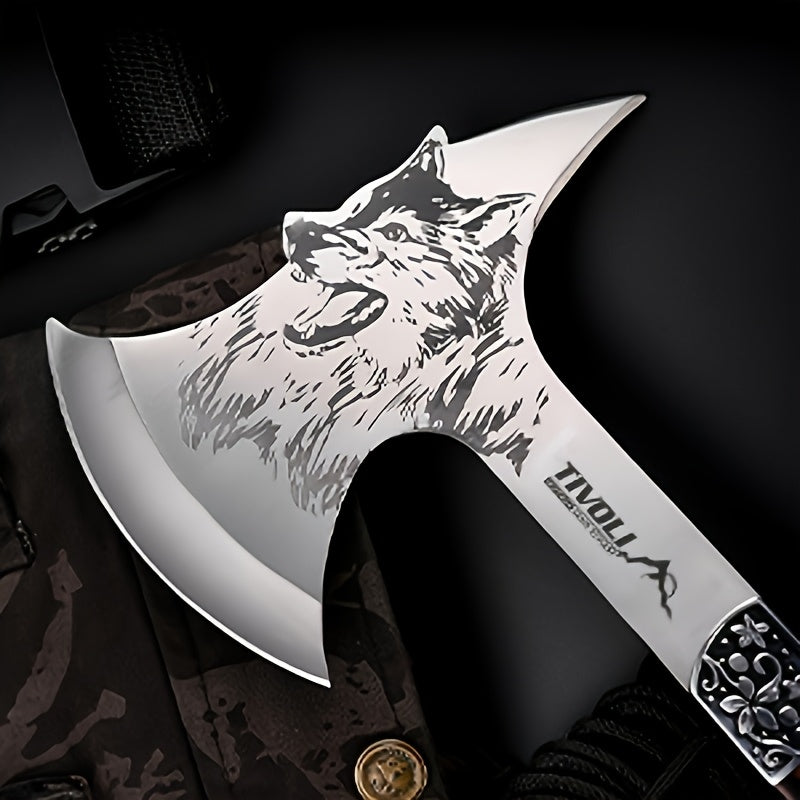 Viking Survival Axe - Full Tang Hand Hatchet for Wood Splitting, Camping, Hunting, Trekking, and Gardening with Durable Nylon Sheath and Gift Box