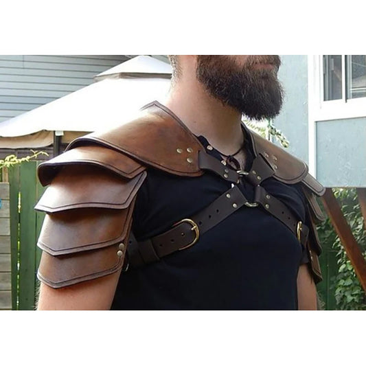PU leather shoulder armor