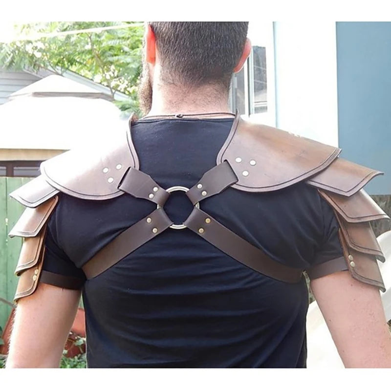PU leather shoulder armor