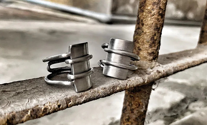 Geometric Stainless Steel Viking Simple Ring Geometry vintage Hammer retro punk Ring Male finger Love Jewelry for man GiftOSR526