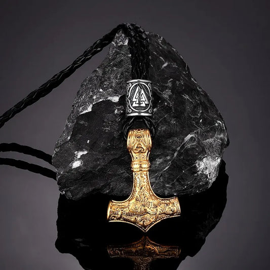 Mylonir hammer Gold,black necklace