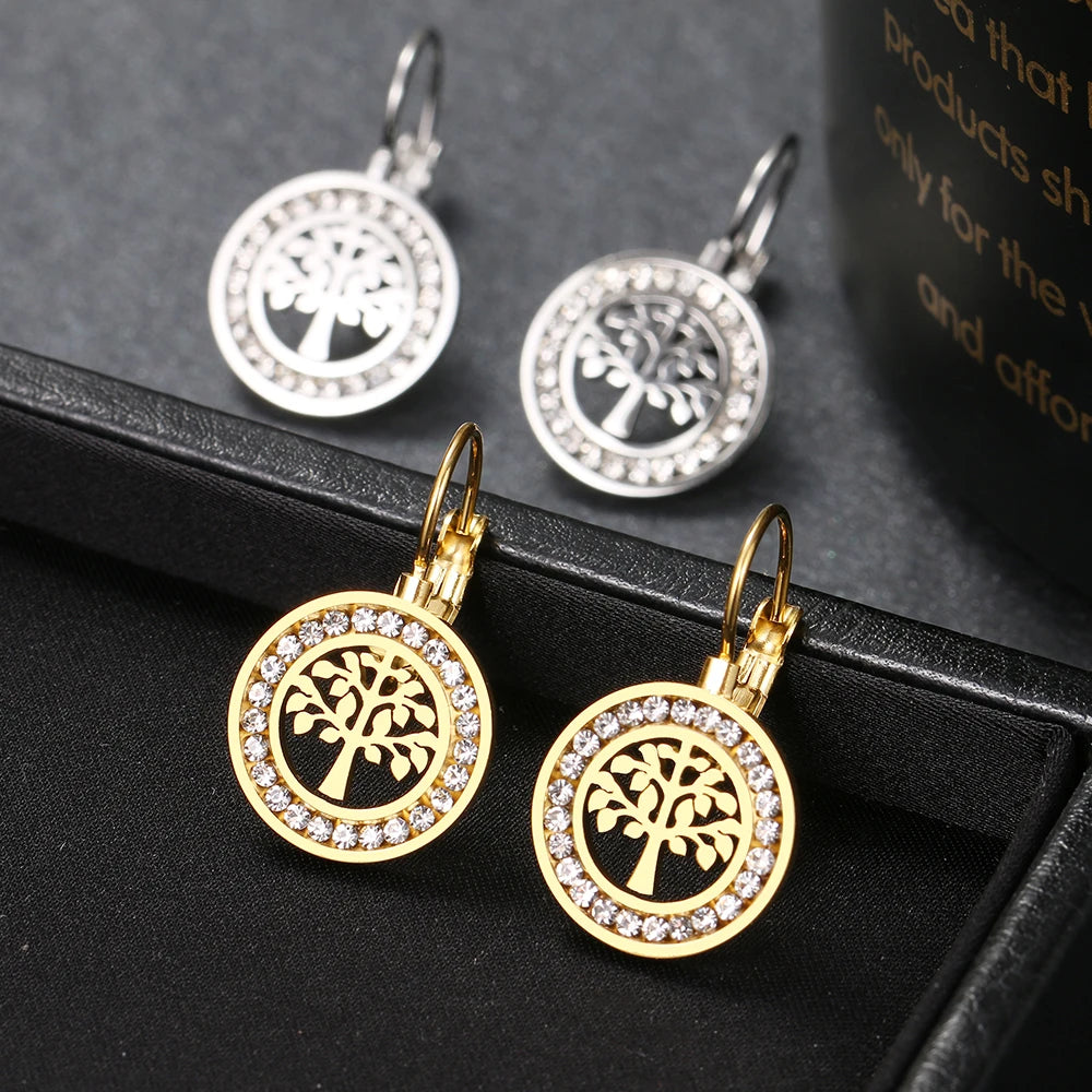 Gold tree of life earrings