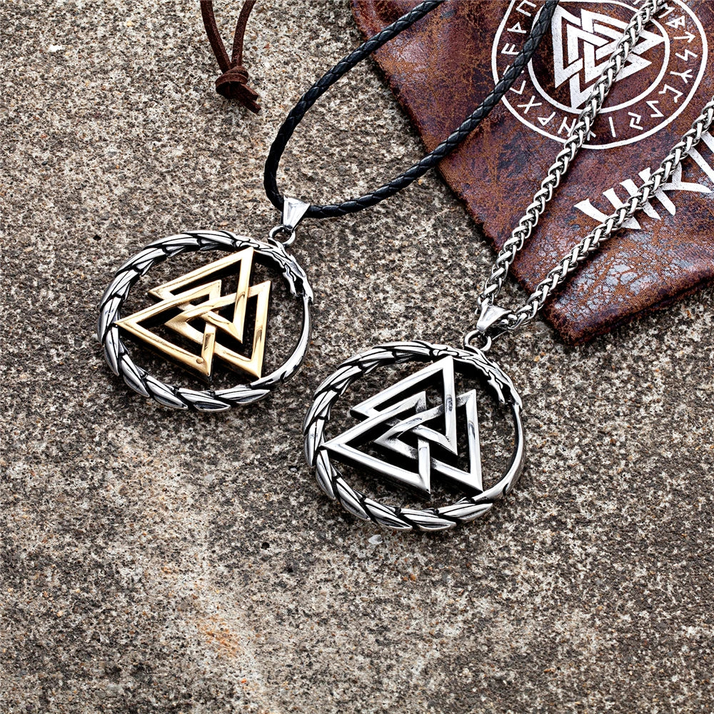 Silver Jörmungandr necklace and Odin
