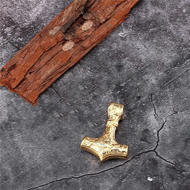 Mylonir hammer Gold,black necklace