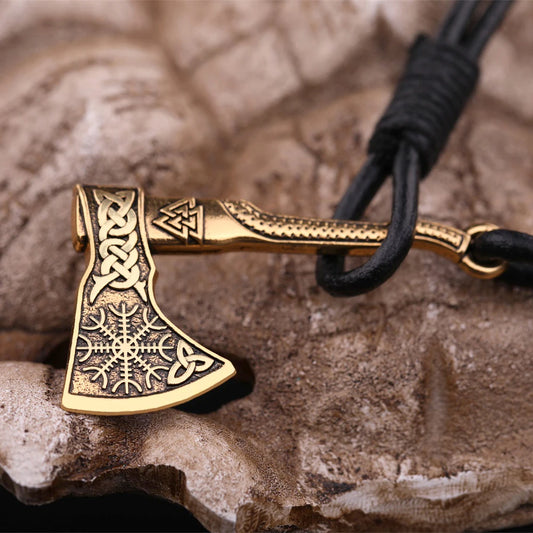 Rope bracelet with gold ax