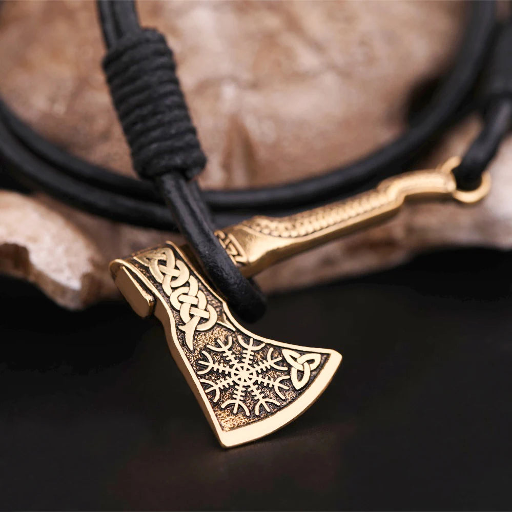Rope bracelet with gold ax