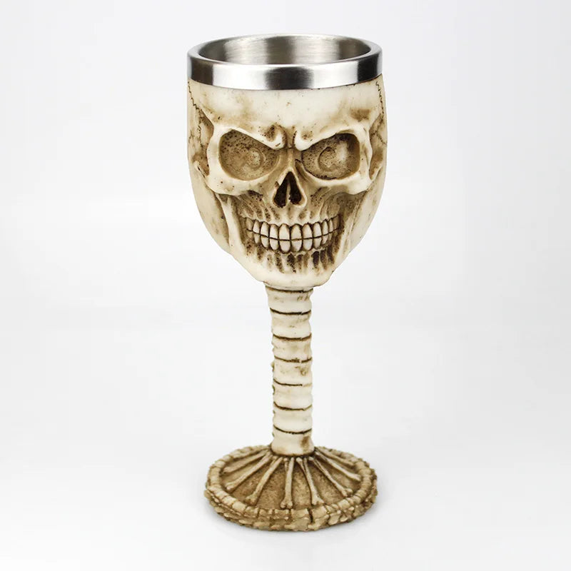 Gothic Wine Goblet Contain Dragon Claw Viking Skeleton Retro Stainless Steel&Resin Wine Glass BEST Halloween Gifts Bar Drinkware
