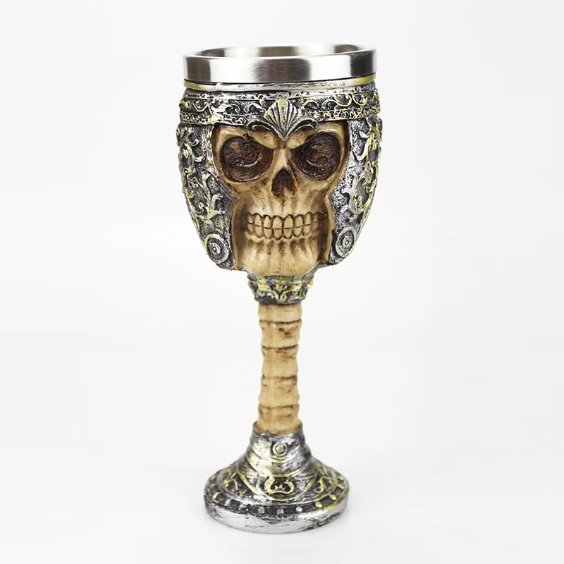 Gothic Wine Goblet Contain Dragon Claw Viking Skeleton Retro Stainless Steel&Resin Wine Glass BEST Halloween Gifts Bar Drinkware