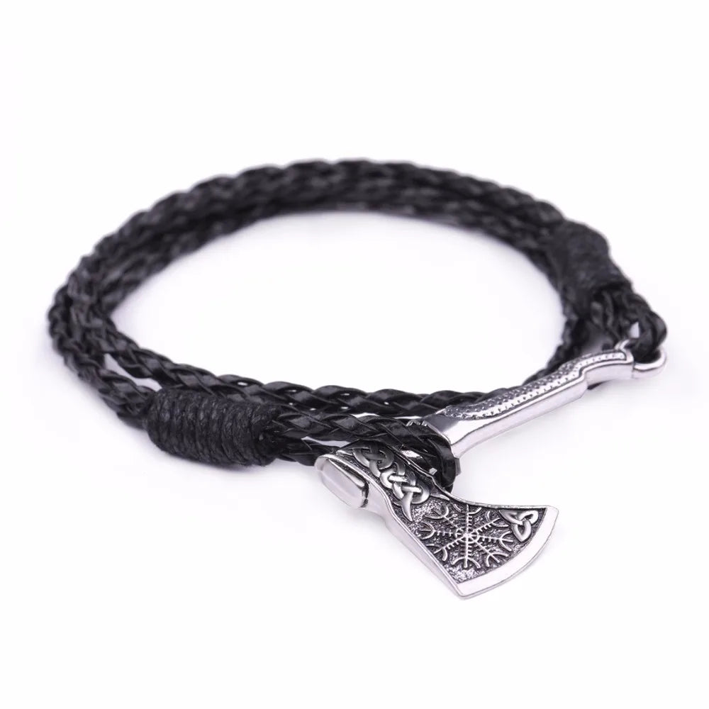 Rope bracelet with gold ax