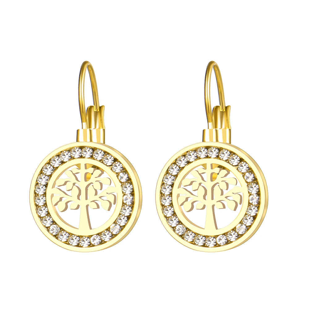 Gold tree of life earrings