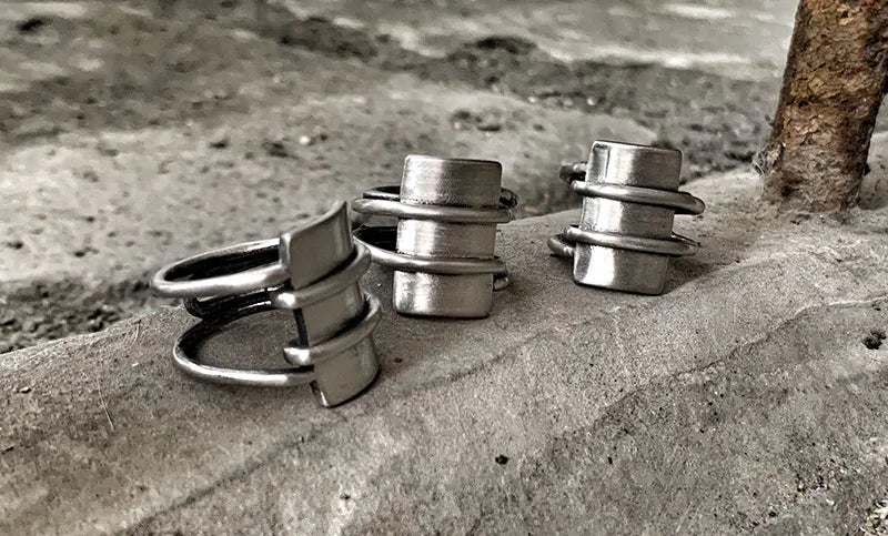 Geometric Stainless Steel Viking Simple Ring Geometry vintage Hammer retro punk Ring Male finger Love Jewelry for man GiftOSR526