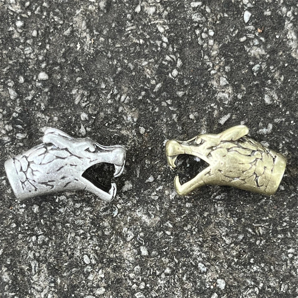 Viking Wolf Heads Beads Charms For Necklaces Bracelets Jewelry Making Diy Crafts Accessories