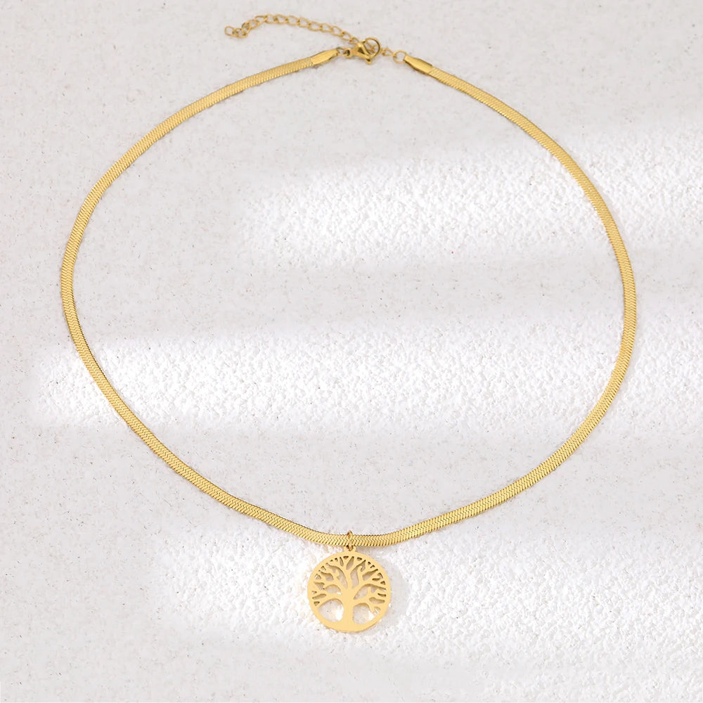 Gold tree of life necklace