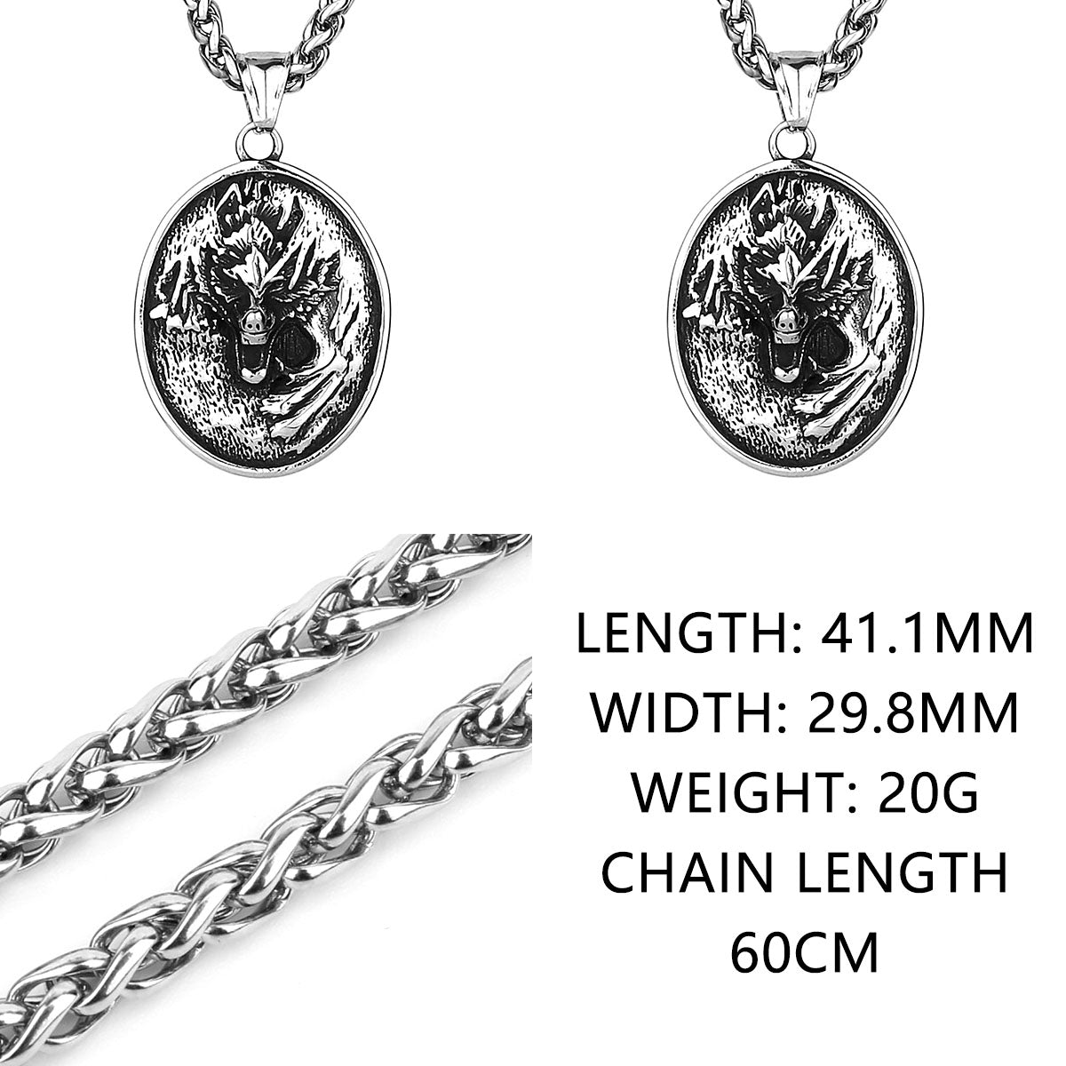 Viking Style Various Wolf Head Runes Original Stainless Steel Material Unisex Necklace Pendant Birthday Gift Factory Wholesale