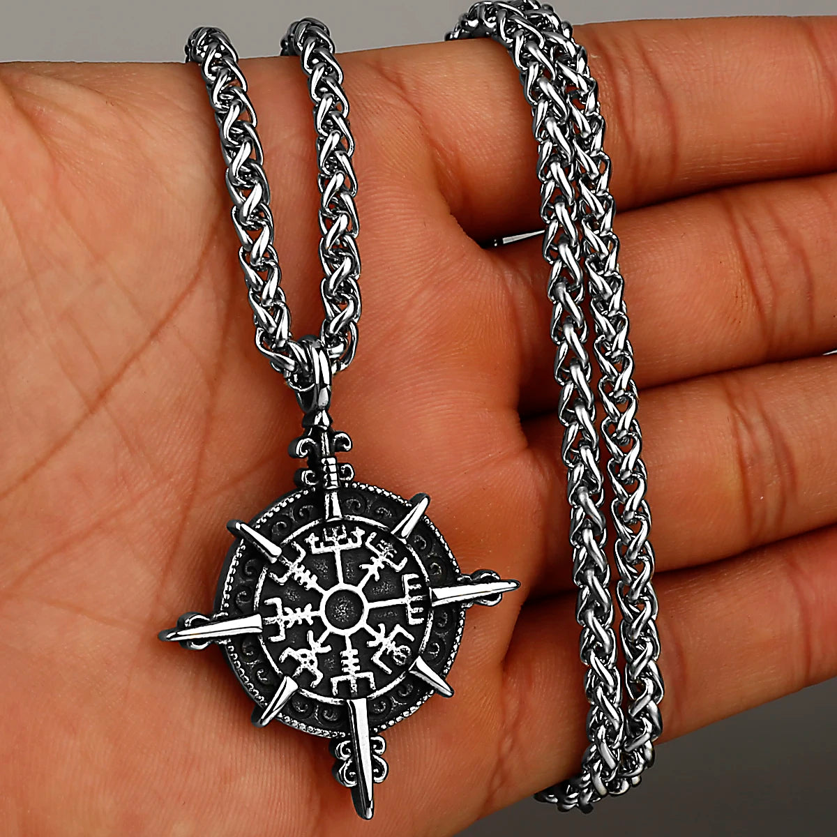 Gold Nordic compass arrow head