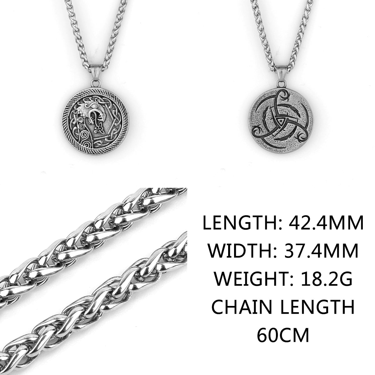 Viking Style Various Wolf Head Runes Original Stainless Steel Material Unisex Necklace Pendant Birthday Gift Factory Wholesale