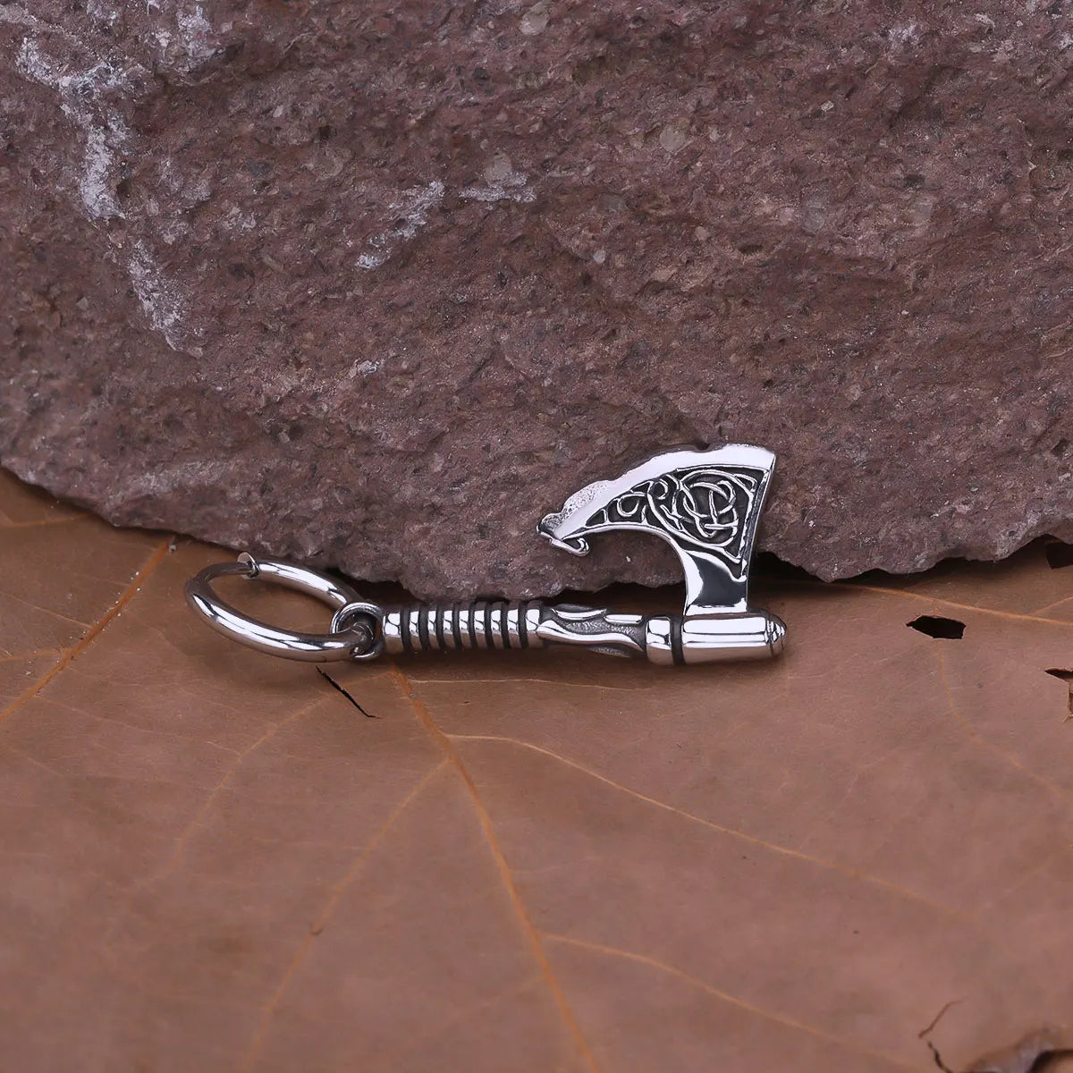 Stainless Steel Vikings Warrior Weapon Axe Drop Earrings Scandinavian Celtic Knot Rune Amulet Dangle Earrings Jewelry Gift